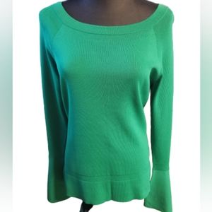 INC International Concepts Women's Kelly Green Sweater Bell Sleeves Large